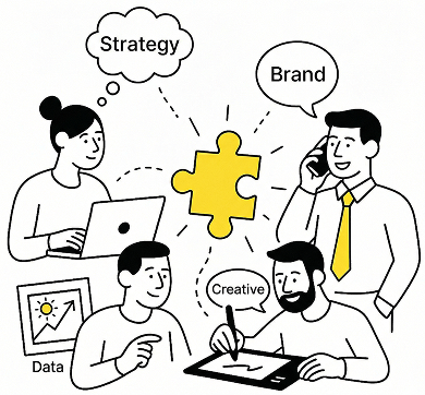 Brand with marketing